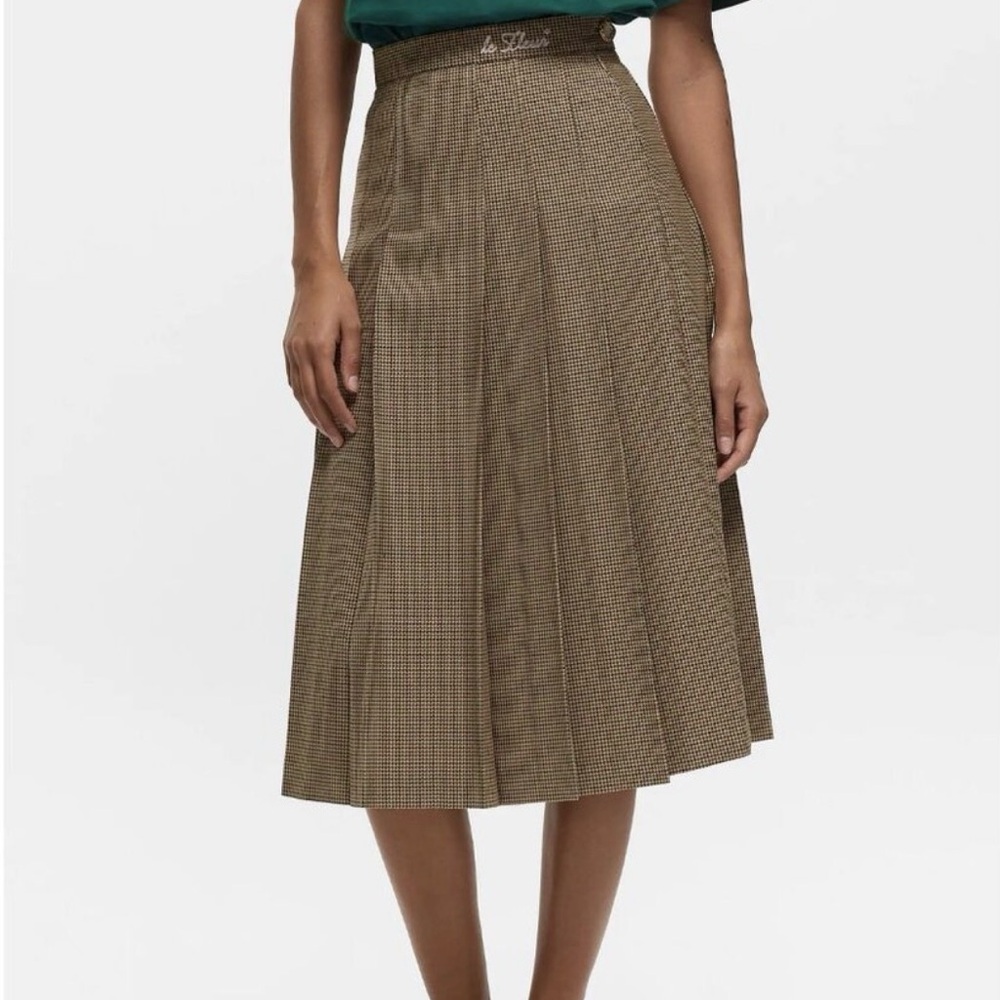 Lacoste X Tyler The Creator Brown Checkered A-Line Skirt LeFleur